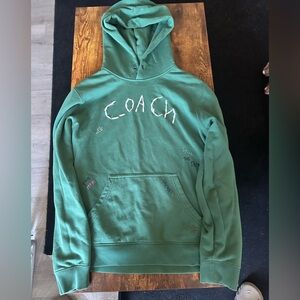 Coach Embroidered Green Hoodie